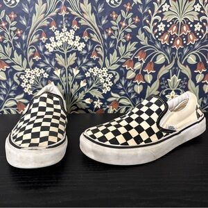 Vans Black and White Checkerboard Slip-Ons